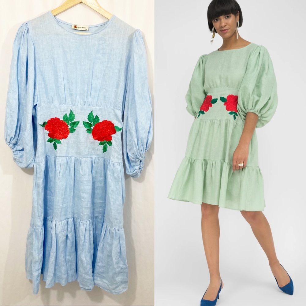 Fanm Mon Salda Linen Knee Length Dress